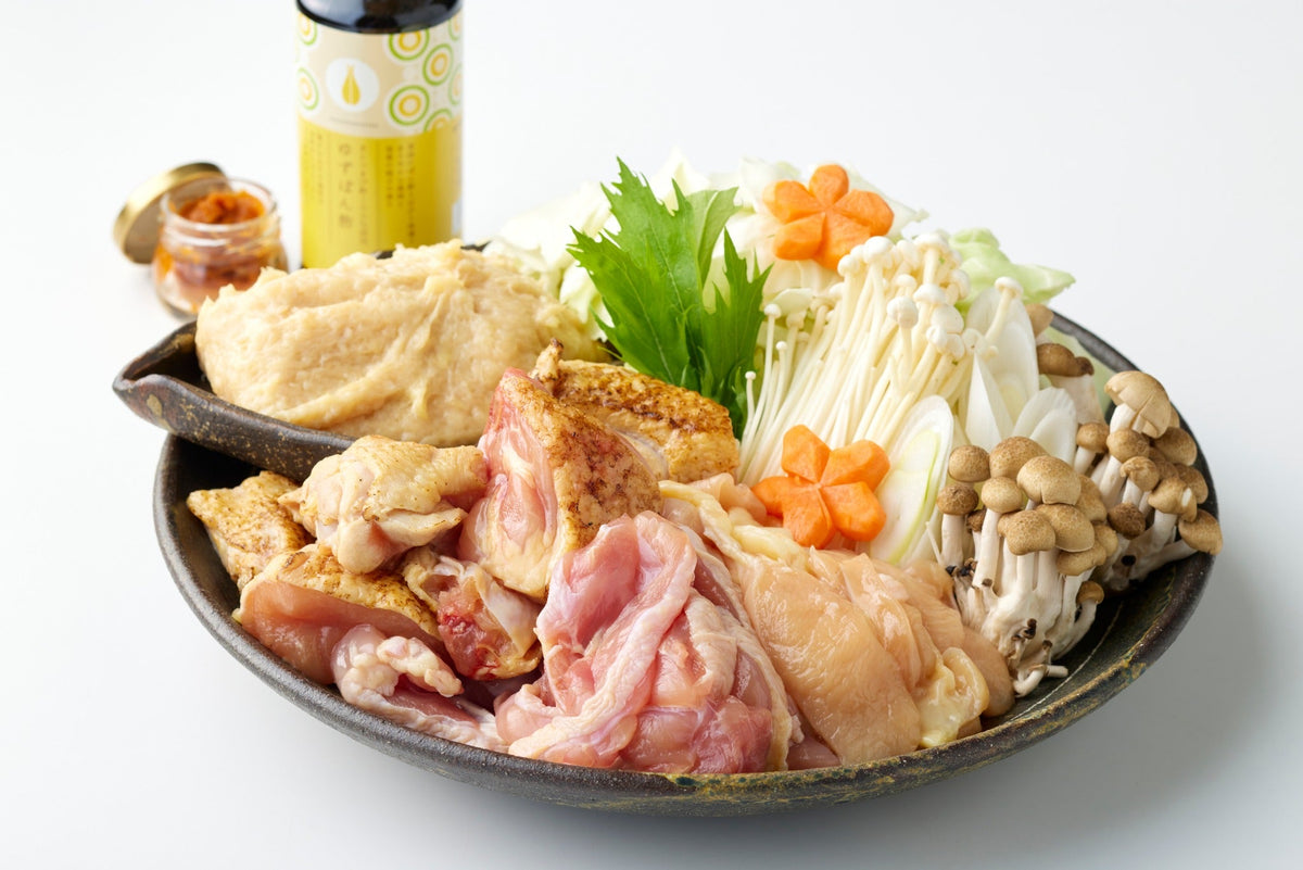 水炊きの調理例。野菜はセットに含まれません